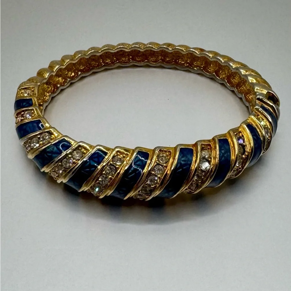 Camrose & Kross JBK Gold and Blue Bangle Bracelet - Picture 6 of 12